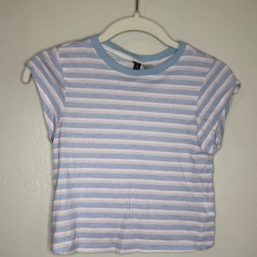 H&M Blue and Purple Cropped Top